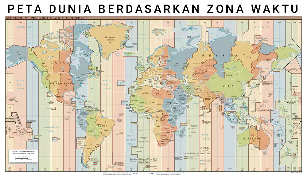 peta dunia HD ukuran besar berdasarkan zona waktu