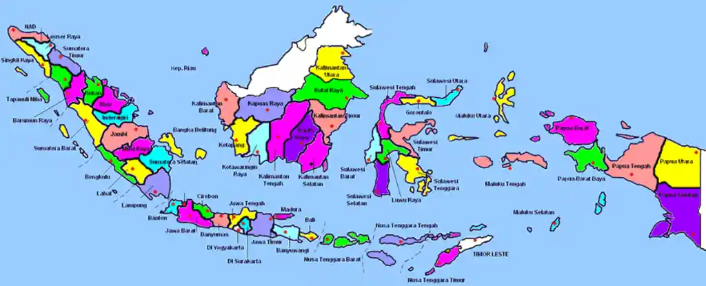 peta Indonesia berdasarkan provinsi ukuran besar Full HD