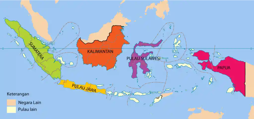 Peta Indonesia Berdasarkan Pulau Besar 