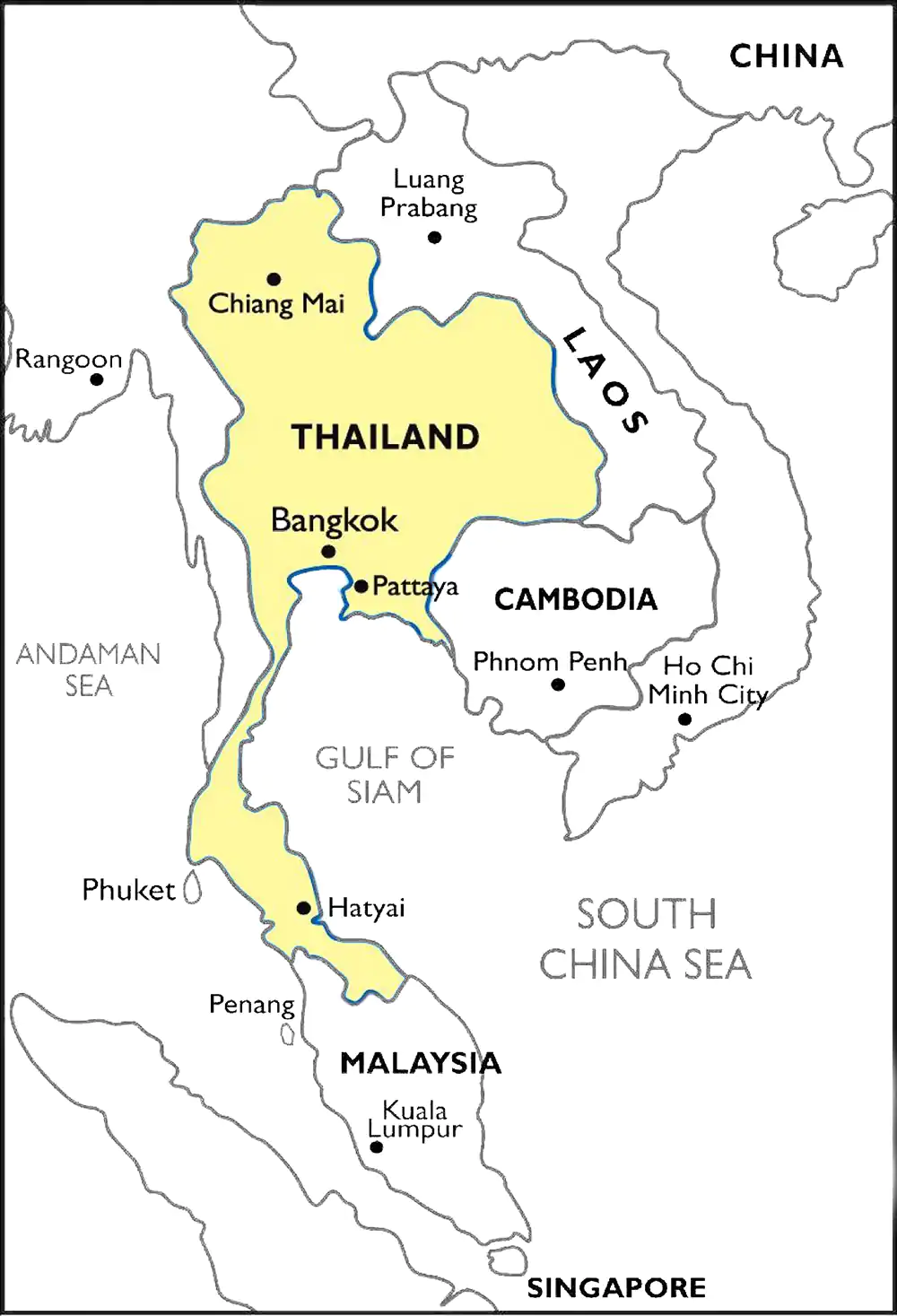 Peta Thailand - Negara Kawasan Asia Tenggara (ASEAN)