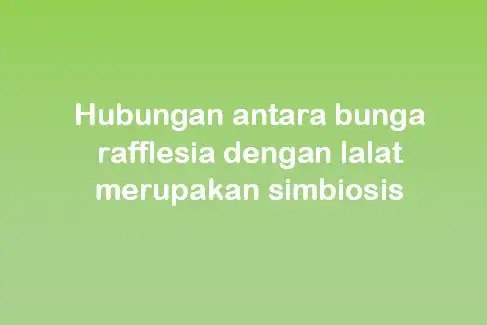 Hubungan antara bunga rafflesia dengan lalat merupakan simbiosis
